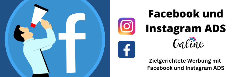 Social Media online: Facebook und Instagram ADS | Illustration mit Mann und Megaphon