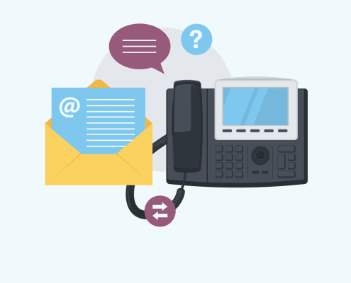Eine Illustration von eine Telefon und einem e-mail Icon