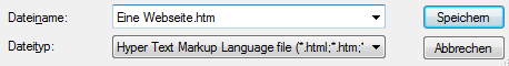 Zeigt das Fenster um Dateinamen und Dateityp zu bestimmen