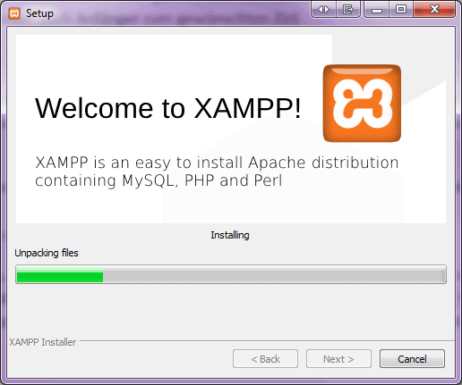 Zeigt die XAMPP Installation