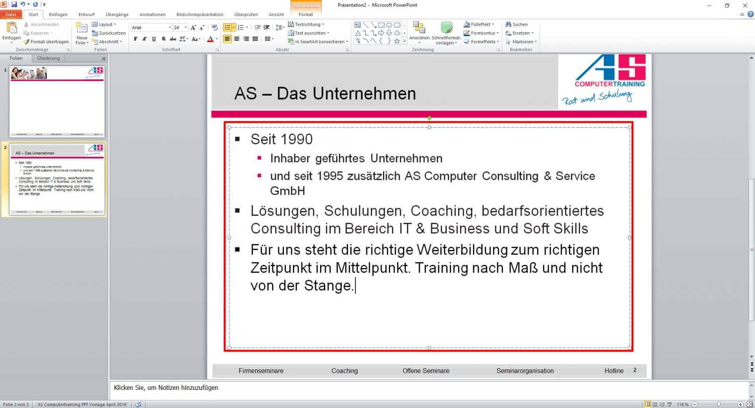 presentation definition auf deutsch