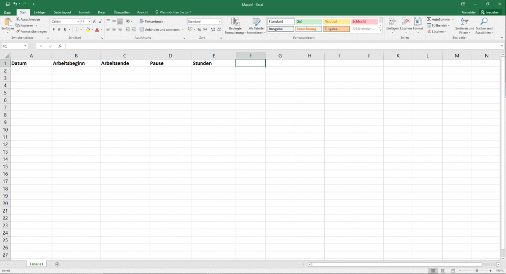 Arbeitszeiterfassung In Excel übersichtliche Arbeitszeittabellen
