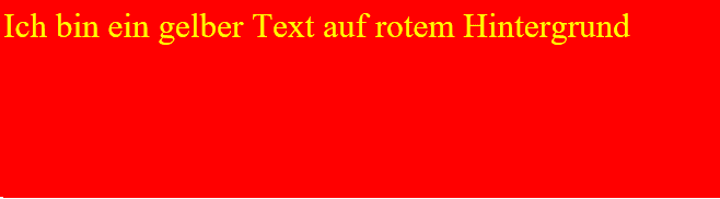 HTML-Seite - gelber Text - roter Hintergrund