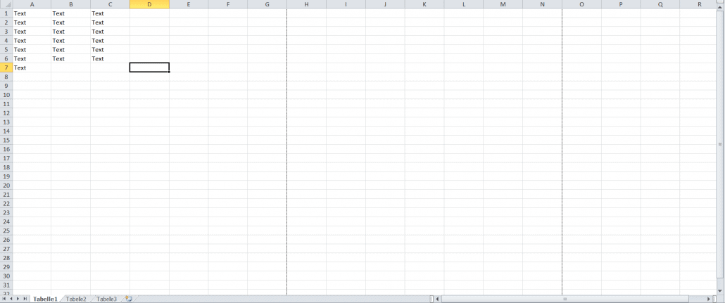 Excel Tabelle - gestrichelte Linie Druckbereich